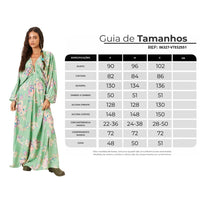 Vestido Longo Decote V Verde Claro Estampado Yacamim D5