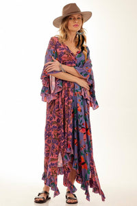 Pink Patchwork Yacamim Loose Kaftan with Points