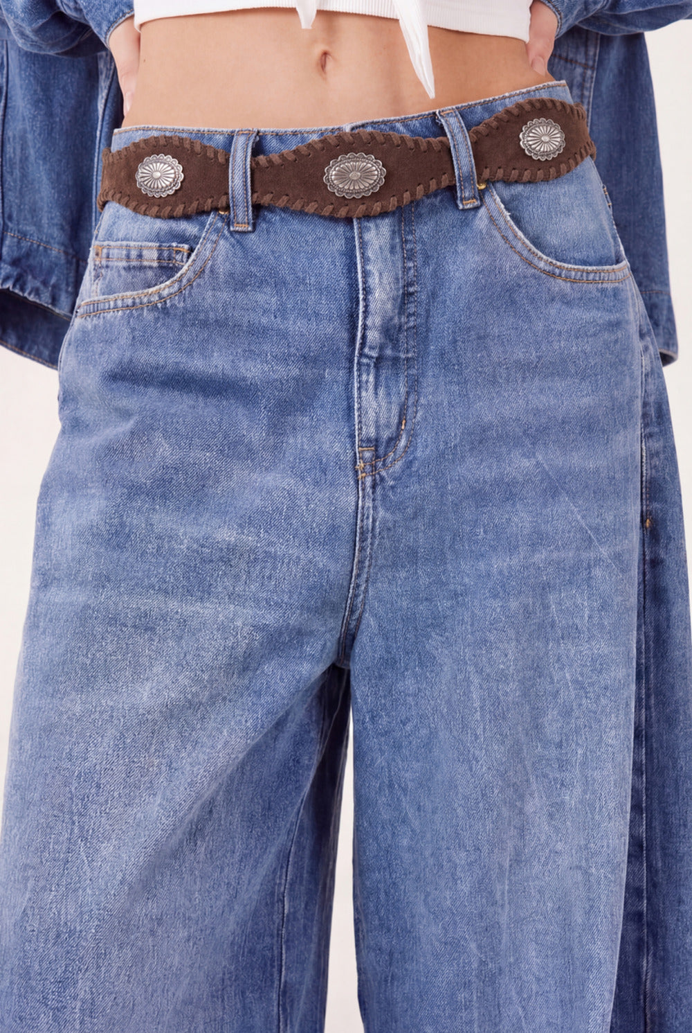 Dark Brown Leather Belt with Metallic Buckle Yacamim #988