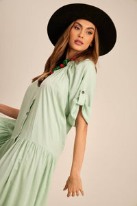 Yacamim Mint Green Long Shirtdress
