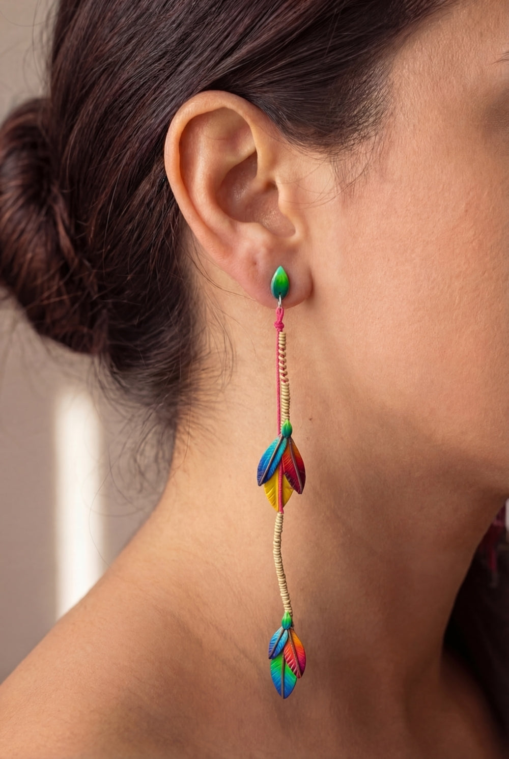Brinco De Fimo Folhas Yacamim #929
