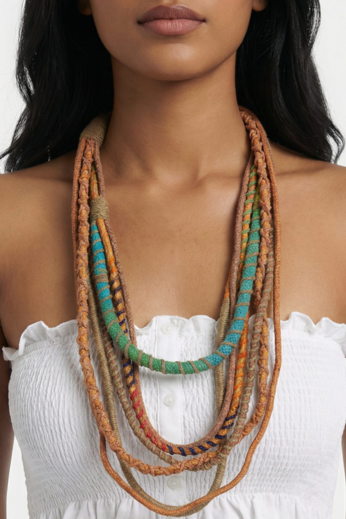 Handmade Colorful Rope Necklace Yacamim #902<br />