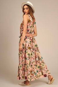 Sleeveless Long Broderie Rosé Yacamim Dress