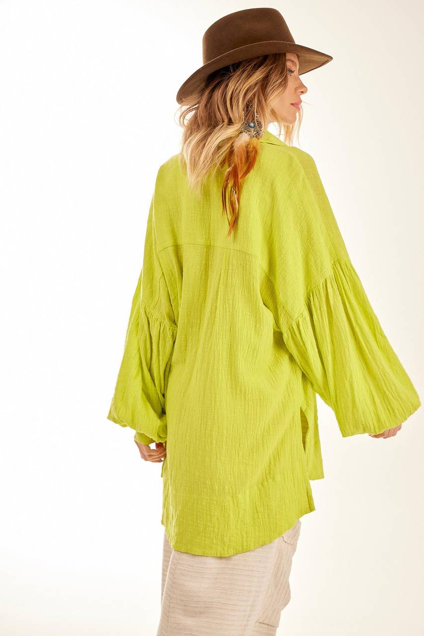 Yacamim Green Apple Elongated Short Shirt
