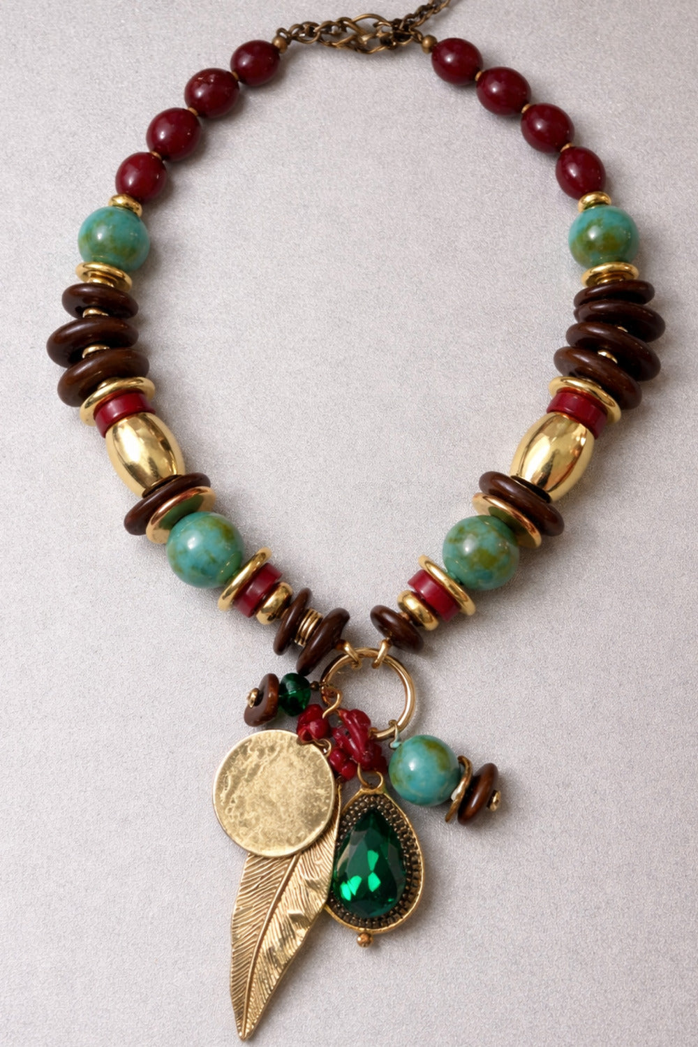 Handmade Necklace with Mixed Yacamim Charms #1015