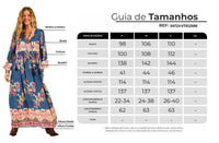 Long Blue Paisley Print Puffed Sleeve Dress Yacamim E2