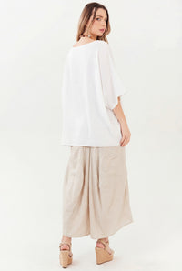 Yacamim H8 Beige Sarouel Trousers with Cut-Outs