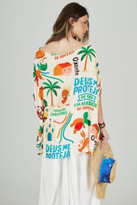 Loose Beige Cover-up Bahia Yacamim Collection R6