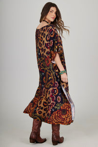 Kaftan Midi Loose Animal Print Yacamim J3