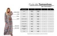 Yacamim E26 Blue Paisley Long Dress with Puff Sleeves