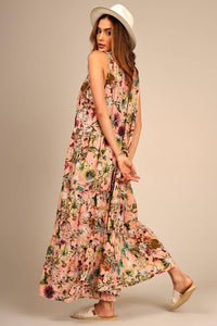 Sleeveless Long Broderie Rosé Yacamim Dress