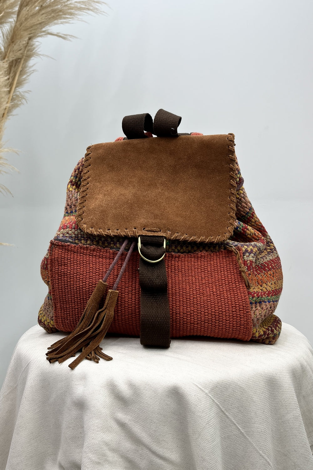 Yacamim Large Terracotta Weave Backpack #61