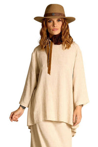 Yacamim Beige Linen Tunic with Points