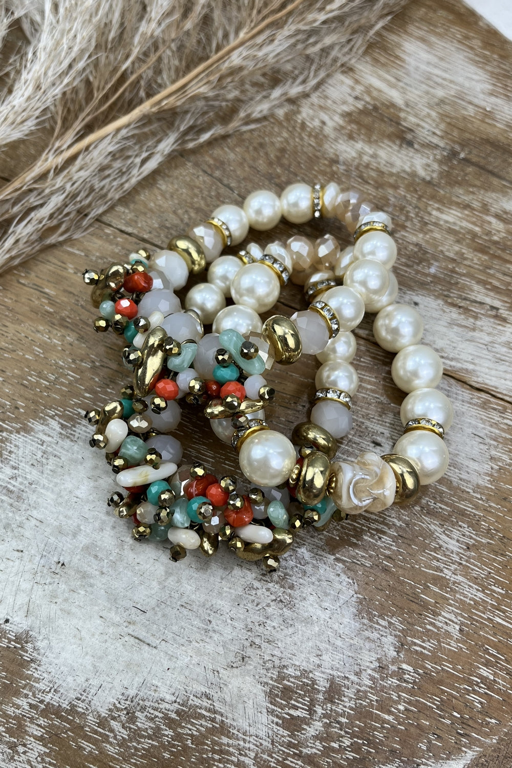 Pearl Color Bracelets Kit with Yacamim Beads #54