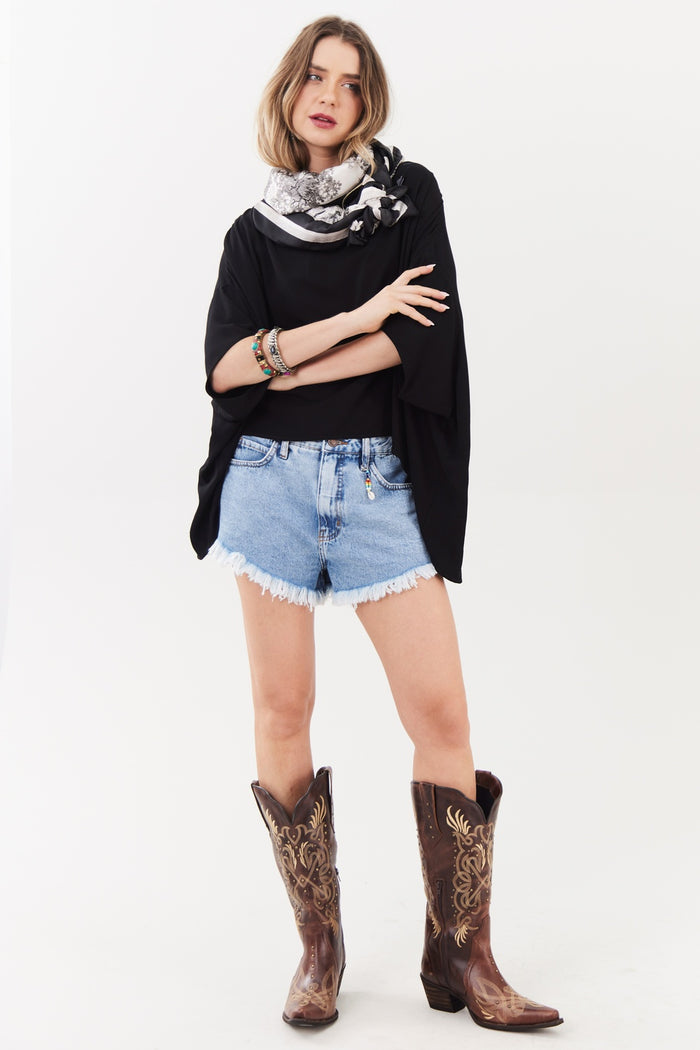 Light Blue Denim Shorts Yacamim G1