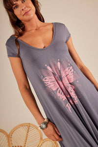 Yacamim Pink Exclusive Print Short-Sleeve Harem Jumpsuit