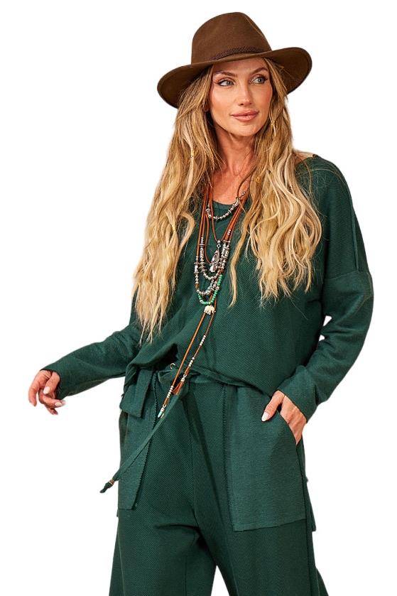 Dark Green Yacamim Extended Fleece Jacket