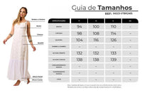 Yacamim White Long Dress with Tie Straps and Embroidered Flowers
