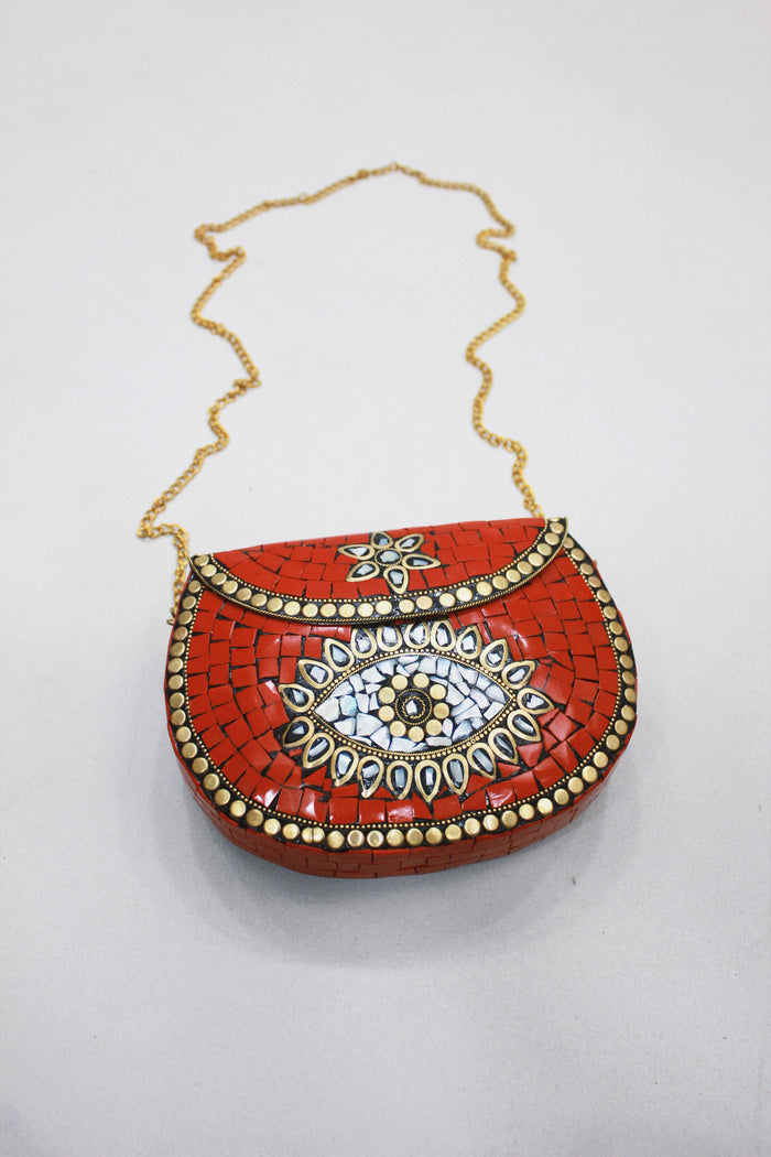 Yacamim Red Mosaic Handbag #528