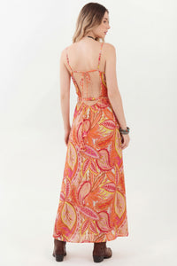 Yacamim Women's Pink Paisley Print Wrap Midi Dress C22