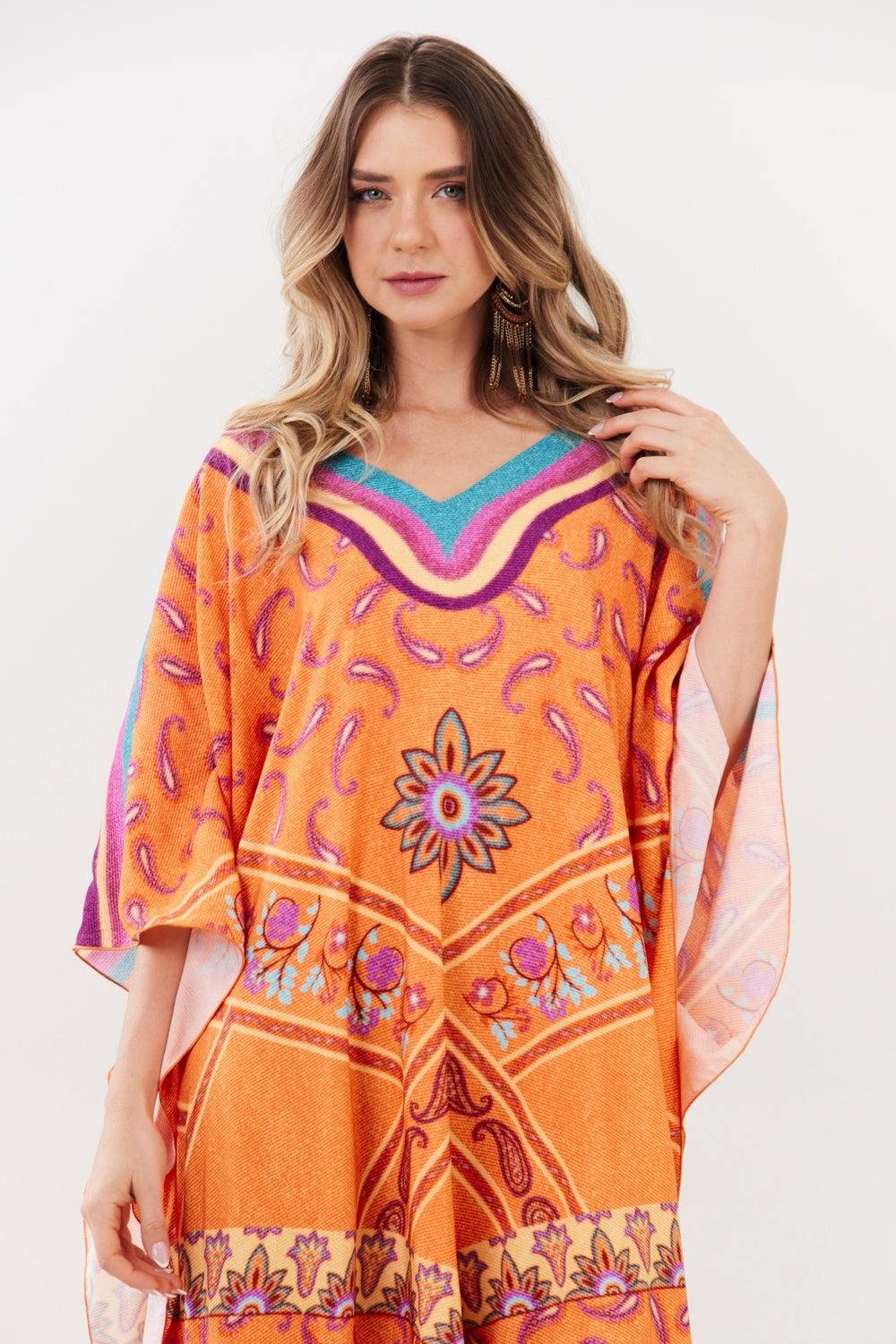 Kaftan Midi with V-neck Yacamim I4