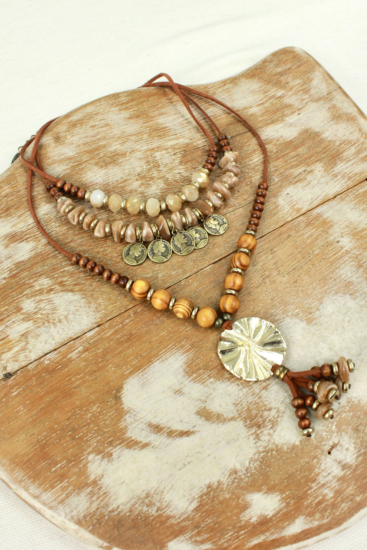 Handmade Necklace with Coin Pendants Yacamim #358