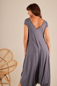 Harem Jumpsuit with Short Sleeves Exclusive Yacamim Print
