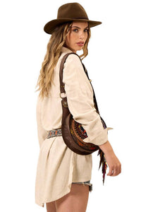 Yacamim A27 Beige Extended Viscose Linen Loose Shirt