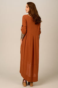 Yacamim E8 Brown Mullet Dress with Side Slits