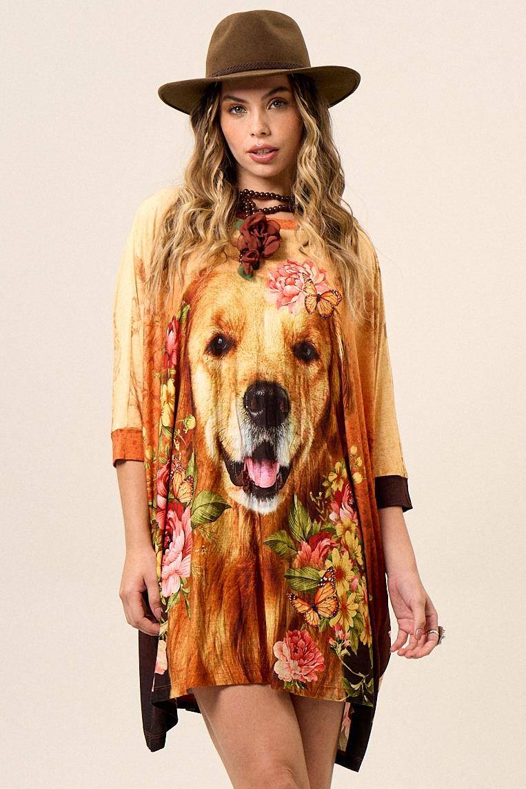 Yacamim B6 Loose Tunic with Exclusive Dog Print