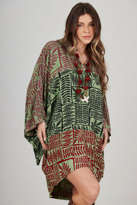Bata Ampla Verde Patchwork Yacamim B5