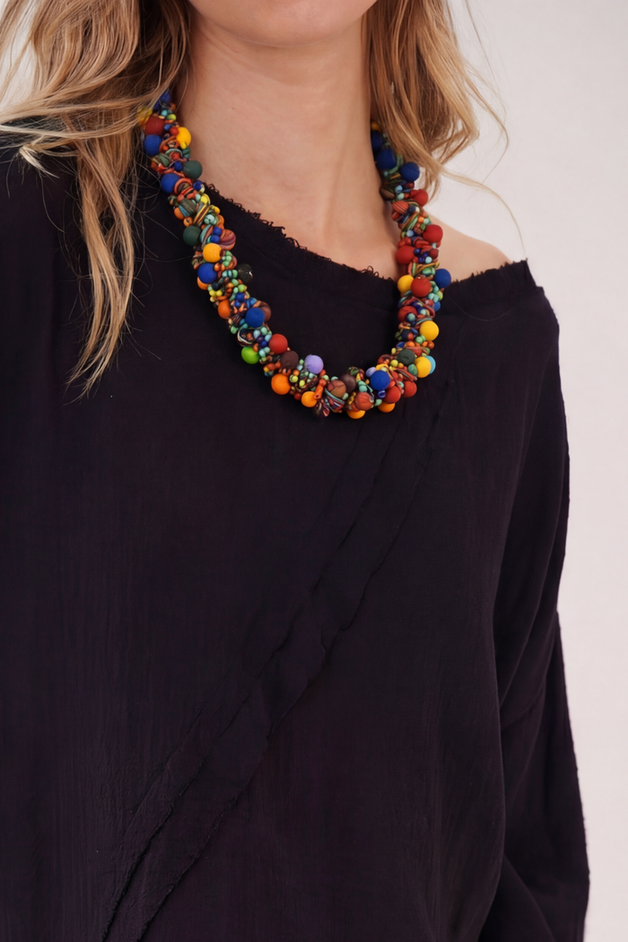 Handmade Necklace with Colorful Cords Yacamim #865