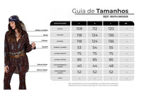 Camisa Marrom Escuro Estampa Paisley Azul Yacamim A29