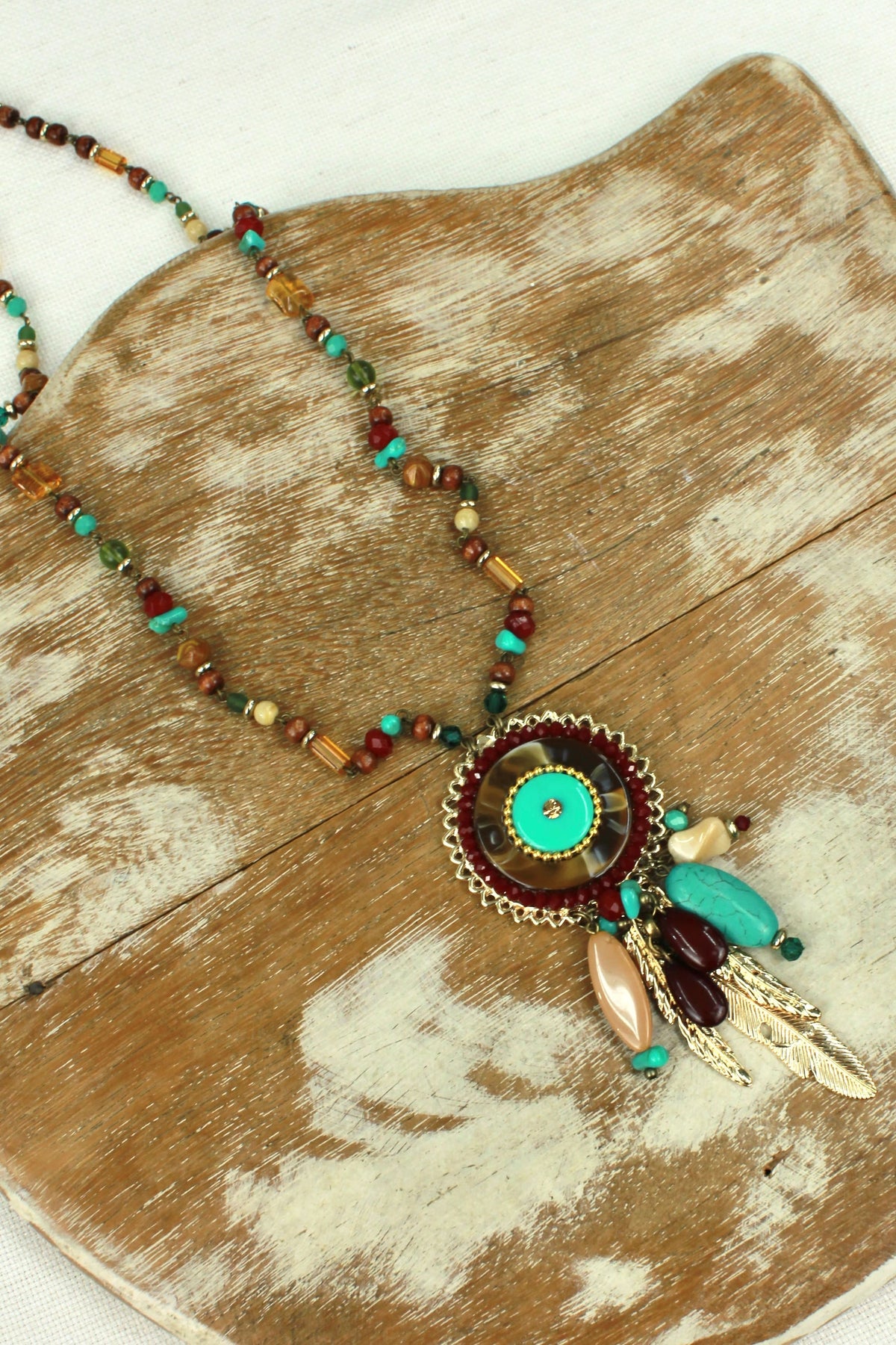 Handcrafted Necklace With Yacamim Stone Pendants #347
