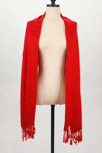 Lenço Pashimina Com Franjas Vermelho Yacamim #469
