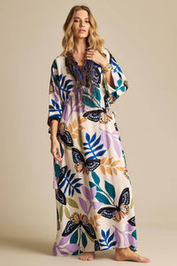 Yacamim J5 Flowy Printed Long Kaftan
