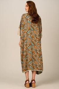 Yacamim Women's Patchwork Print Midi Kaftan J9