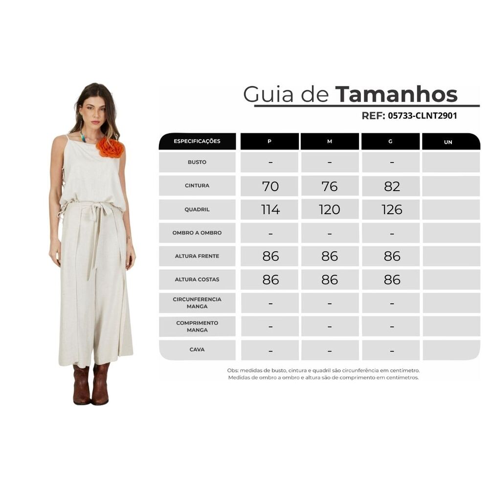 Yacamim Beige Viscose Linen Pantacourt with Overlay G4