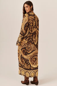 Yacamim P6 Paisley Print Midi Shirtdress