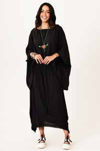 Viscolinho Skirt With Side Pocket Black Yacamim A5