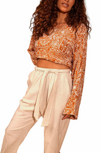 Yacamim Beige Nature Trousers with Belt