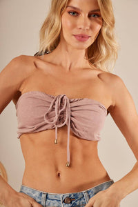 Yacamim Rosé Lastex Cropped Top B18