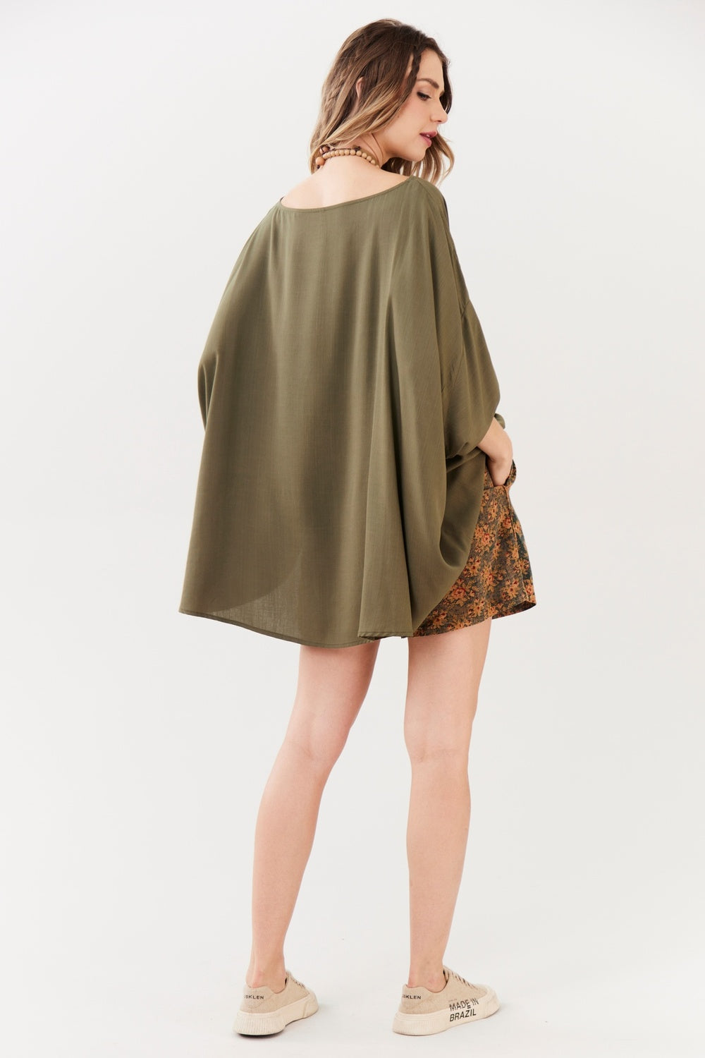 Yacamim B31 Loose Moss Green Tunic