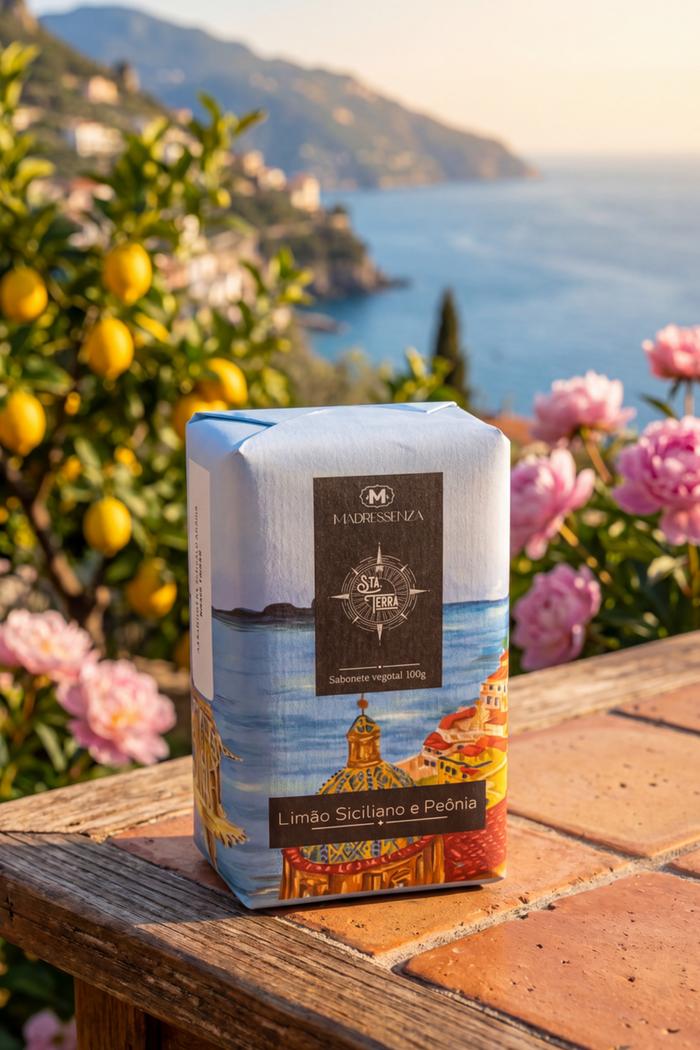 Sicilian Lemon and Peony Vegetable Soap Madressenza 180g Yacamim #563