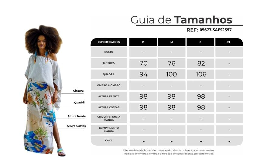 Saia Longa Bege Estampado Coleção Bahêa Yacamim Q7