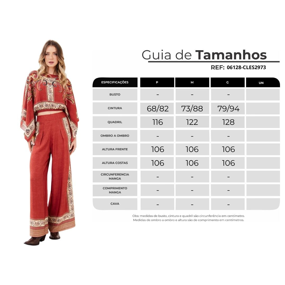 Terracotta Palazzo Pants Paisley Print Yacamim A20