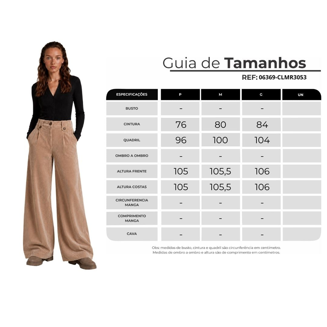 Calça De Veludo Cotelê Com Bolsos Marrom Claro Yacamim H9