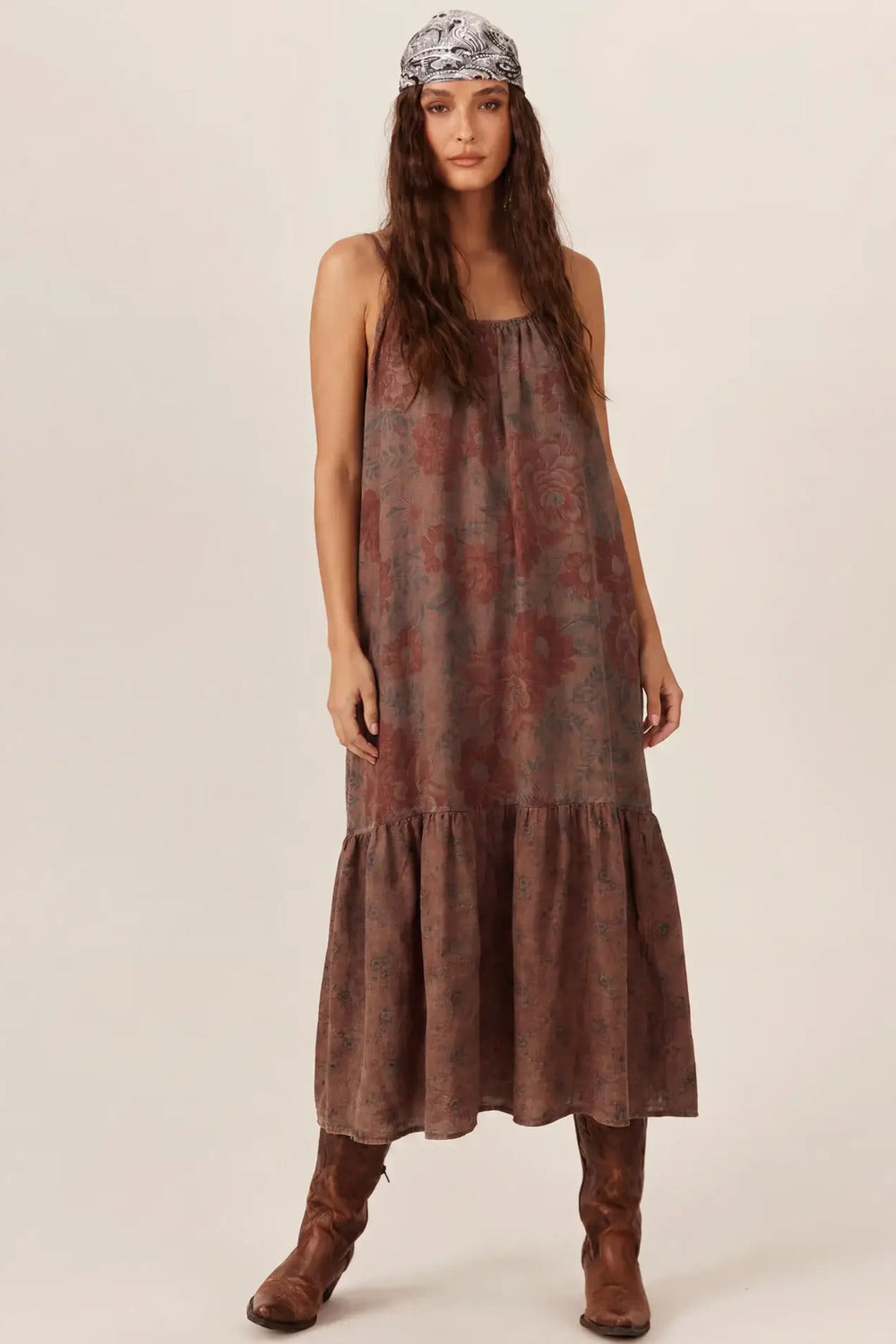 Olinda Yacamim C7 Adjustable Strap Midi Dress