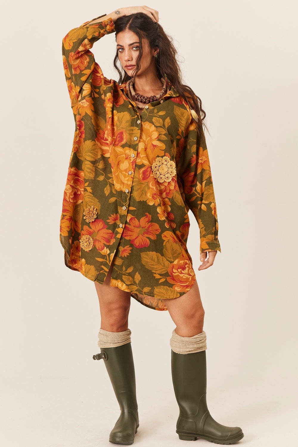 Yacamim P3 Ouro Preto Printed Oversized Tunic