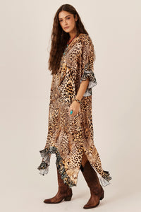 Yacamim J5 Kaftan Loose Leopard Animal Print